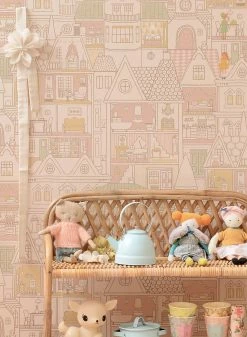 Tapete Dollhouse Zartrosa 11 Tapete Dollhouse Zartrosa -Wallpaper From The 70s Geschäft Dollhouse D 389352 2880x1440