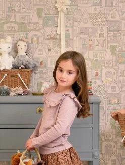 Tapete Dollhouse Grauviolett -Wallpaper From The 70s Geschäft Dollhouse D 389351 2880x1440