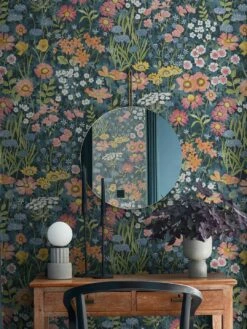 Tapete Dorea Graublau 9 Tapete Dorea Graublau -Wallpaper From The 70s Geschäft Dorea B 432081 2880x1440