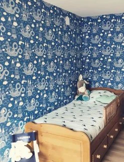 Tapete Drakhimlen Himmelblau -Wallpaper From The 70s Geschäft Drakhimlen K 389031 2880x1440