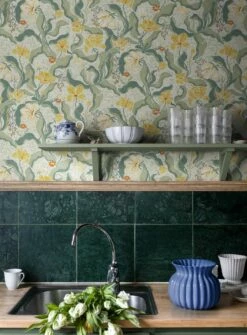 Tapete Edvin Zitronengelb -Wallpaper From The 70s Geschäft Edvin B 485302 2880x1440