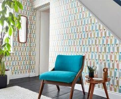 Tapete Eledra Türkisblau -Wallpaper From The 70s Geschäft Eledra B 462281 2880x1440