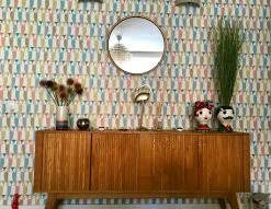 Tapete Eledra Türkisblau -Wallpaper From The 70s Geschäft Eledra K 462281 2880x1440