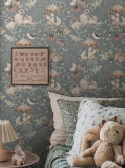 Tapete Elsa Graublau -Wallpaper From The 70s Geschäft Elsa B 452281 2880x1440