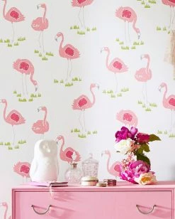 Tapete Flamingo Oasis Altrosa -Wallpaper From The 70s Geschäft Flamingo Oasis B 461861 2880x1440