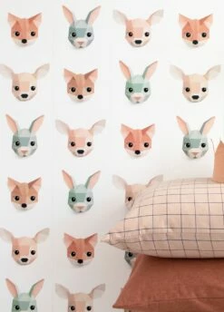 Tapete Forest Animals Blassbraun -Wallpaper From The 70s Geschäft Forest Animals A 310221 2880x1440