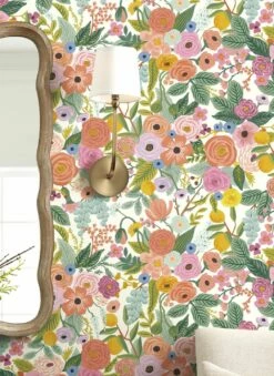 Selbstklebende Tapete Garden Party Orange -Wallpaper From The 70s Geschäft Garden Party B 790111 2880x1440