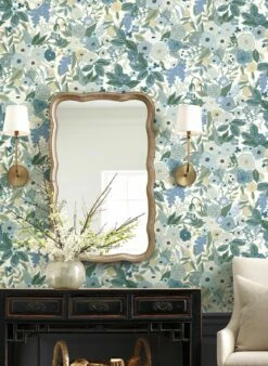 Tapete Garden Party Minttürkis -Wallpaper From The 70s Geschäft Garden Party B 790113 2880x1440 1