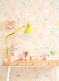 Tapete Golden Woods Zartrosa -Wallpaper From The 70s Geschäft Golden woods B 389333 2880x1440