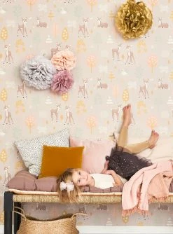 Tapete Golden Woods Pastellbraun -Wallpaper From The 70s Geschäft Golden woods C 389334 2880x1440