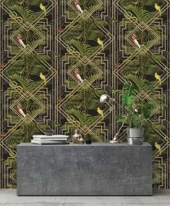 Tapete Grace Farngrün -Wallpaper From The 70s Geschäft Grace B 103121 2880x1440