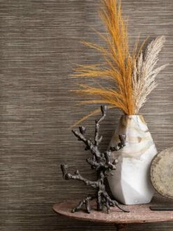 Tapete Grasscloth Illusion Dunkelbraun -Wallpaper From The 70s Geschäft Grasscloth Illusion B 715021 2880x1440