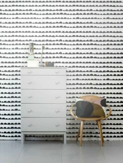 Ferm LIVING Tapete Half Moon Schwarz -Wallpaper From The 70s Geschäft Half Moon B 420181 2880x1440