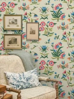 Selbstklebende Tapete Heirloom Floral Hellelfenbein -Wallpaper From The 70s Geschäft Heirloom Floral B 790691 2880x1440