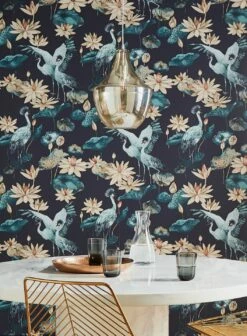 Tapete Kimora Schwarzblau 9 Tapete Kimora Schwarzblau -Wallpaper From The 70s Geschäft Kimora B 431702 2880x1440