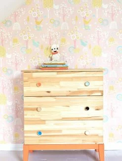 Tapete Körsbärsdalen Pastellrosa -Wallpaper From The 70s Geschäft Koersbaersdalen B 389025 2880x1440