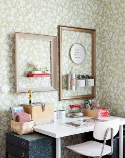 Tapete Laila Grünbeige -Wallpaper From The 70s Geschäft Laila A 783013 2880x1440