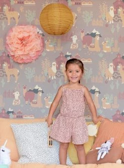 Tapete Lama Village Grauviolett -Wallpaper From The 70s Geschäft Lama Village D 389364 2880x1440