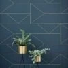 Ferm LIVING Tapete Lines Graublau -Wallpaper From The 70s Geschäft Lines 420171 2880x1440