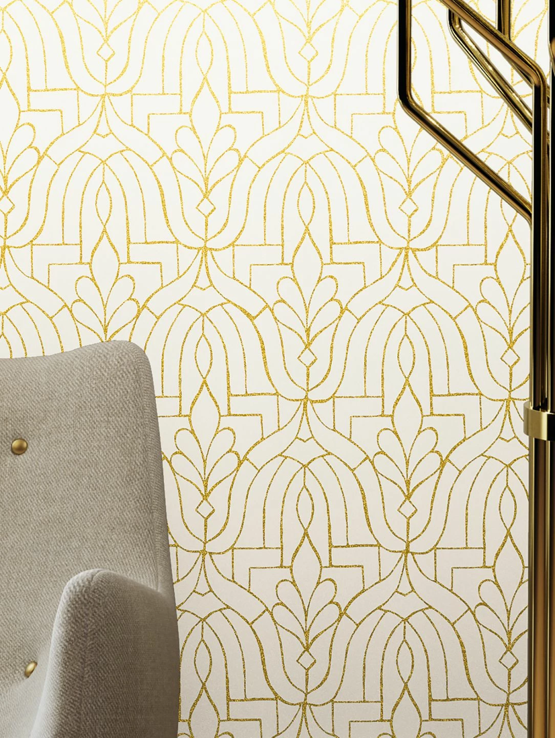 Tapete Lotus Cremeweiss 3 Tapete Lotus Cremeweiss