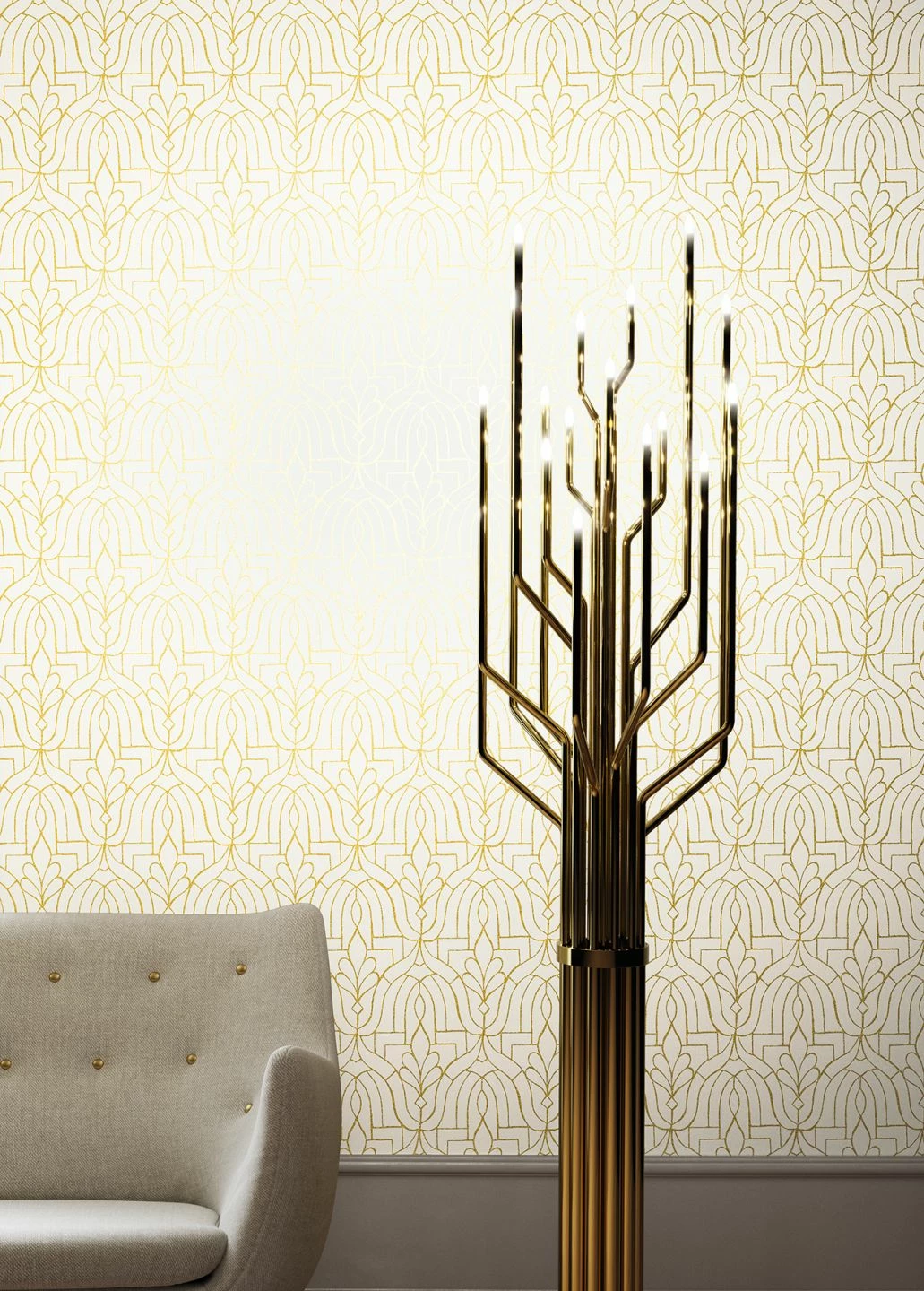 Tapete Lotus Cremeweiss 6 Tapete Lotus Cremeweiss – Bild 4