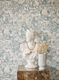 Tapete Louise Blaugrau -Wallpaper From The 70s Geschäft Louise A 822102 2880x1440