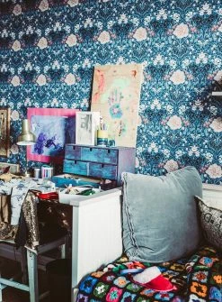 Tapete Lovisa Taubenblau -Wallpaper From The 70s Geschäft Lovisa B 485075 2880x1440