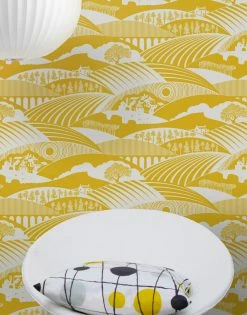 Tapete Ludovic Zitronengelb -Wallpaper From The 70s Geschäft Ludovic B 835171 2880x1440