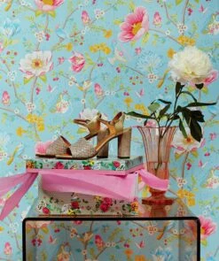 Tapete Luna Pastellblau -Wallpaper From The 70s Geschäft Luna B 820783 2880x1440