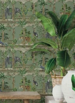 Tapete Lunasa Schilfgrün -Wallpaper From The 70s Geschäft Lunasa B 104534 2880x1440