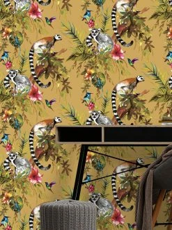 Tapete Madagascar Sandgelb -Wallpaper From The 70s Geschäft Madagascar A 103015 2880x1440