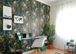 Tapete Madagascar Stahlblau -Wallpaper From The 70s Geschäft Madagascar K 103011 2880x1440