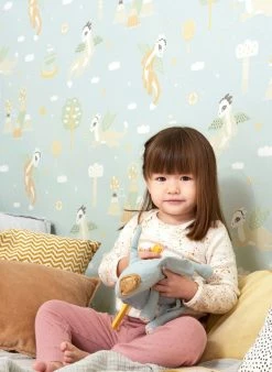 Tapete Magical Adventure Blassminttürkis -Wallpaper From The 70s Geschäft Magical adventure B 389262 2880x1440