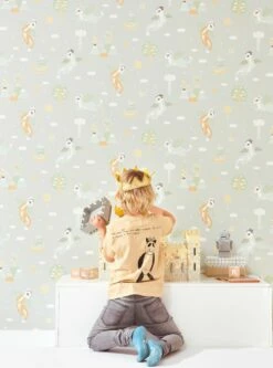 Tapete Magical Adventure Weissgrau -Wallpaper From The 70s Geschäft Magical adventure C 389261 2880x1440