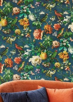 Tapete Margarete Grünblau