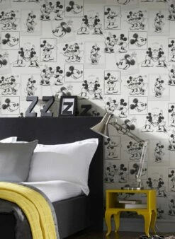 Tapete Mickey Sketches Weiss -Wallpaper From The 70s Geschäft Mickey Sketches A 431431 2880x1440