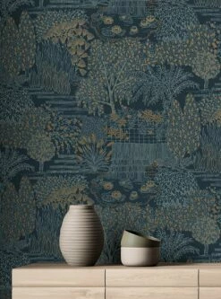 Tapete Mirto Türkisblaugrau -Wallpaper From The 70s Geschäft Mirto A 104752 2880x1440