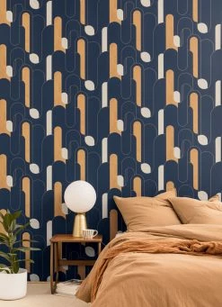 Tapete Morosi Dunkelblau -Wallpaper From The 70s Geschäft Morosi C 864521 2880x1440