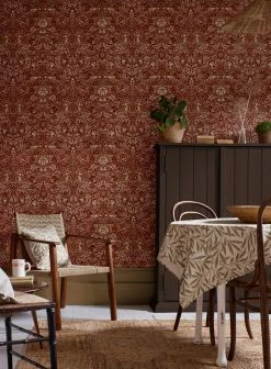 Tapete Morris Birds Rubinrot -Wallpaper From The 70s Geschäft Morris Birds D 463274 2880x1440