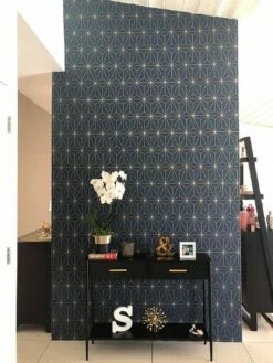 Tapete Morton Stahlblau -Wallpaper From The 70s Geschäft Morton A 431064 2880x1440