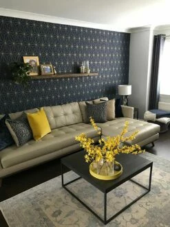 Tapete Morton Stahlblau -Wallpaper From The 70s Geschäft Morton B 431064 2880x1440