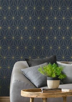 Tapete Morton Stahlblau -Wallpaper From The 70s Geschäft Morton C 431064 2880x1440