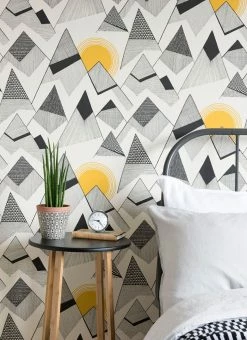 Tapete Mountains Goldgelb -Wallpaper From The 70s Geschäft Mountains B 690111 2880x1440