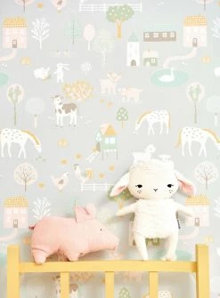 Tapete My Farm Weissgrau -Wallpaper From The 70s Geschäft My Farm B 389322 2880x1440