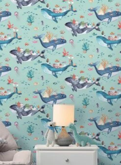 Tapete Nautilus Hellpastelltürkis 9 Tapete Nautilus Hellpastelltürkis -Wallpaper From The 70s Geschäft Nautilus A 104631 2880x1440