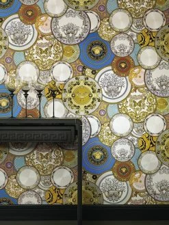 Versace Tapete Noell Goldgelb -Wallpaper From The 70s Geschäft Noemie B 410652 2880x1440