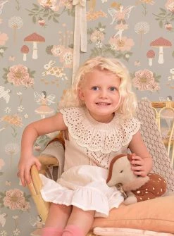 Tapete Old Garden Hellblaugrau -Wallpaper From The 70s Geschäft Old Garden C 389414 2880x1440