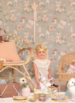 Tapete Old Garden Hellblaugrau -Wallpaper From The 70s Geschäft Old Garden D 389414 2880x1440