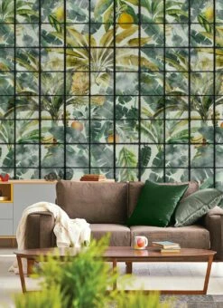 Wandbild Orangerie Grün -Wallpaper From The 70s Geschäft Orangerie B 725031 2880x1440