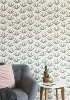 Tapete Palm Tree Weiss -Wallpaper From The 70s Geschäft Palm Tree B 690241 2880x1440